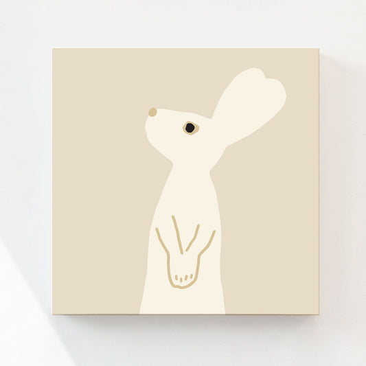ハートラビット - ベージュキャンバス [スクエア]