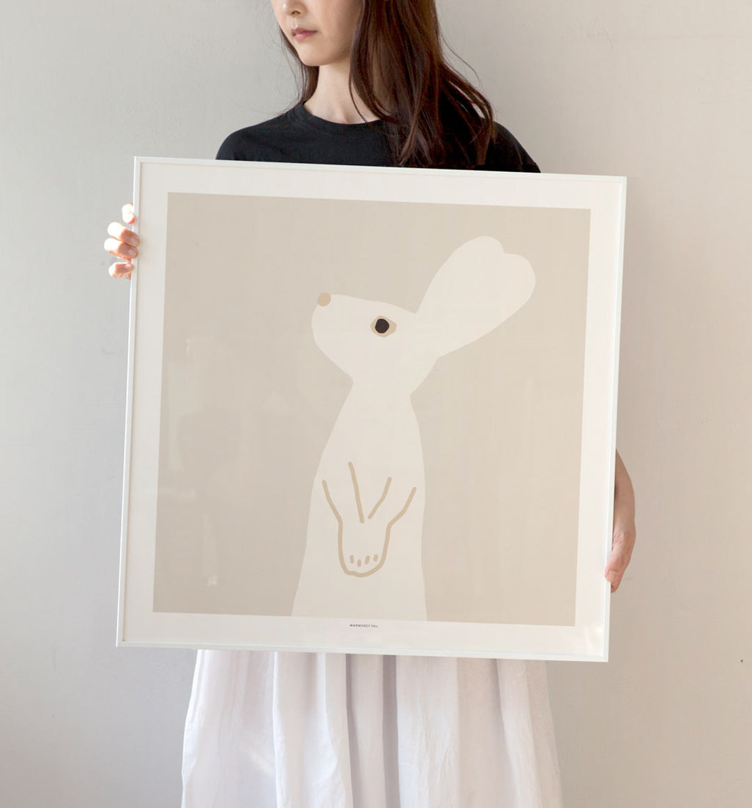 ハートラビット - ベージュポスター[スクエア]