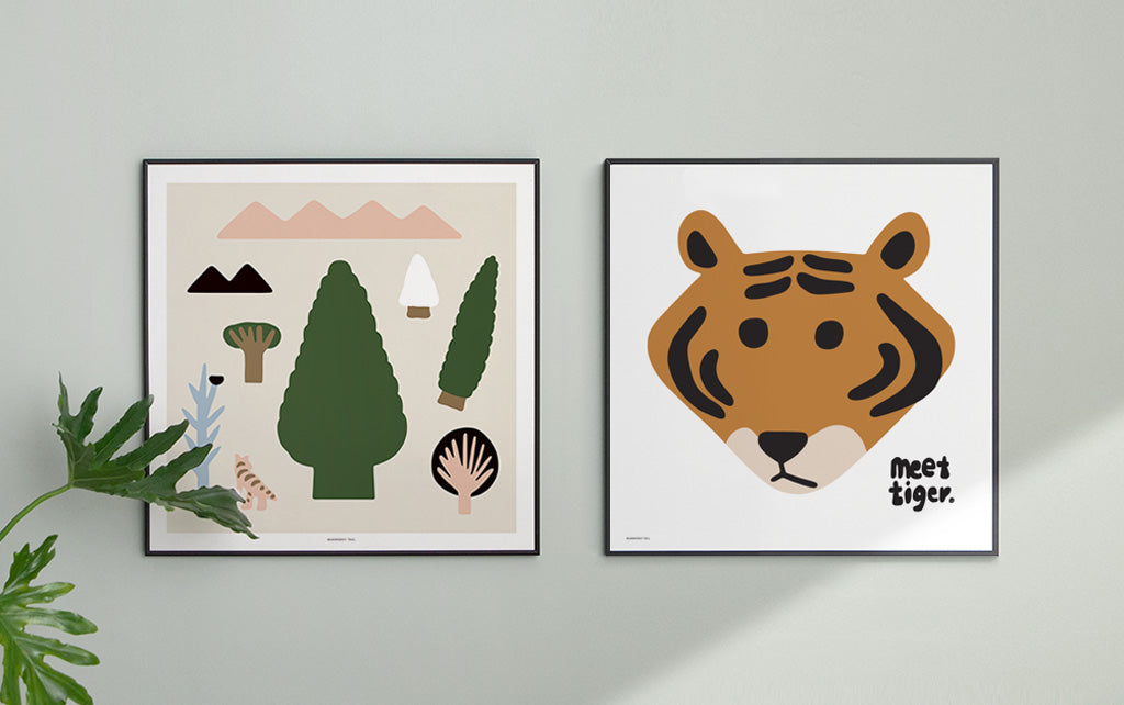 タイガーに会う - ホワイトポスター