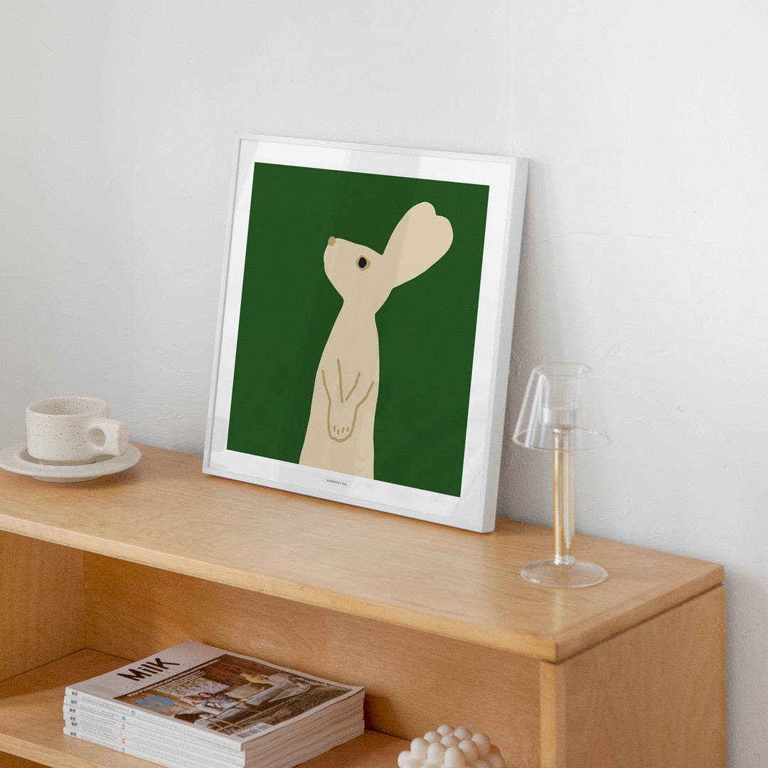 ハートラビット - グリーンポスター [スクエア]