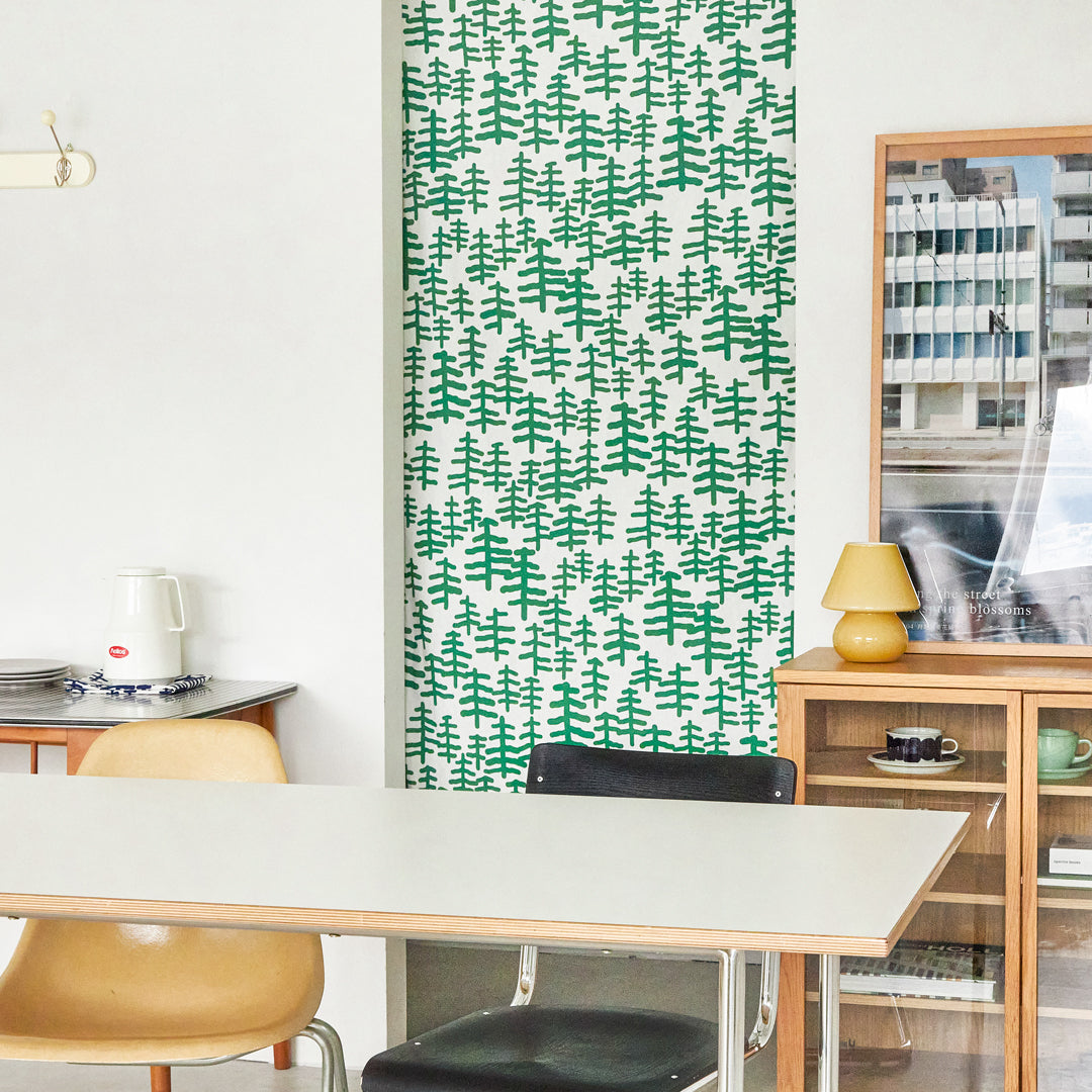 ツリー＆ツリー ドアカーテン - グリーン